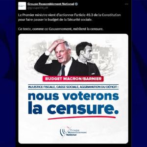 Le Rassemblement national prévoit de voter la censure du gouvernement après le recours au 49.3 pour le budget