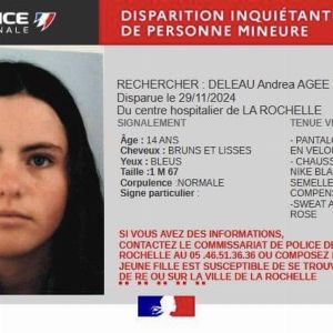 Disparition inquiétante d'Andrea, 14 ans, à La Rochelle : révélation troublante dans l'avis de recherche