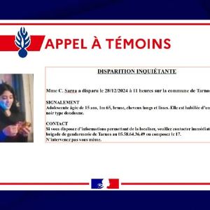 Disparition inquiétante : appel à témoins pour retrouver une adolescente de 15 ans