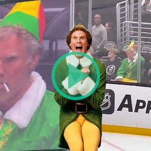 La performance inattendue de Will Ferrell déguisé en lutin lors d'un match de hockey