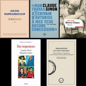 Découvrez les nouvelles sorties littéraires de Sarah Jollien-Fardel, Claude Simon et Daniel Cordier