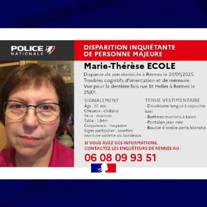 "Urgent: Une femme de 61 ans avec des troubles cognitifs disparue à Rennes"