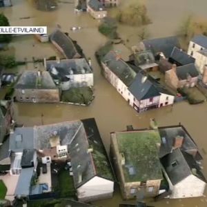 "Vue aérienne époustouflante des inondations en Ille-et-Vilaine : images choc !"